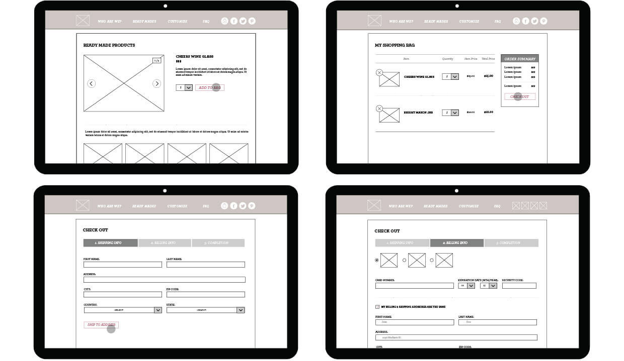 laptop high fidelity wireframes