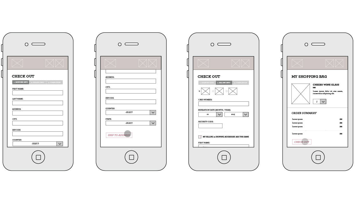 phone high fidelity wireframes